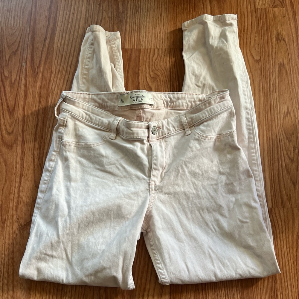 Vintage Abercrombie & Fitch Light Pink Skinny Jeans